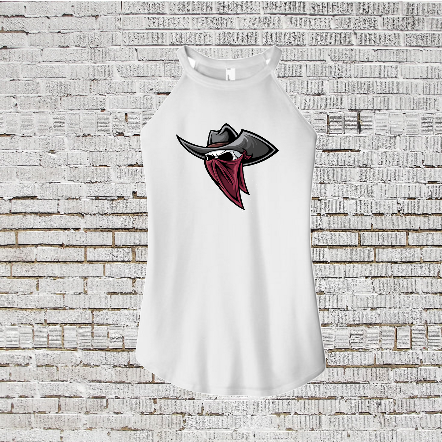 Rough Riders Rocker White Tank Top, Women's Rocker Tank, White Tank Top, District Tank