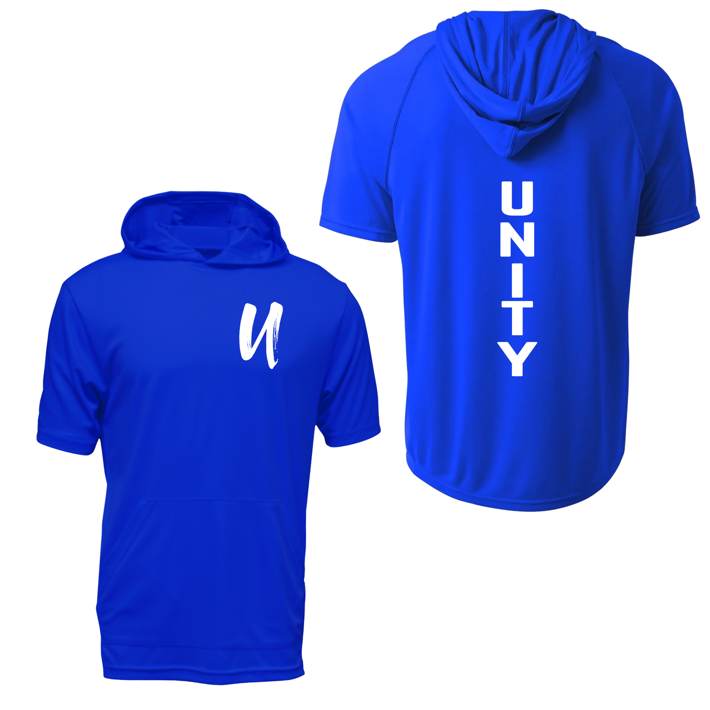Royal Blue Short Sleeve Unity Fastpitch Hoodie Tee – Unity Fastpitch Softball Spirit Wear | Team Hoodie Shirt