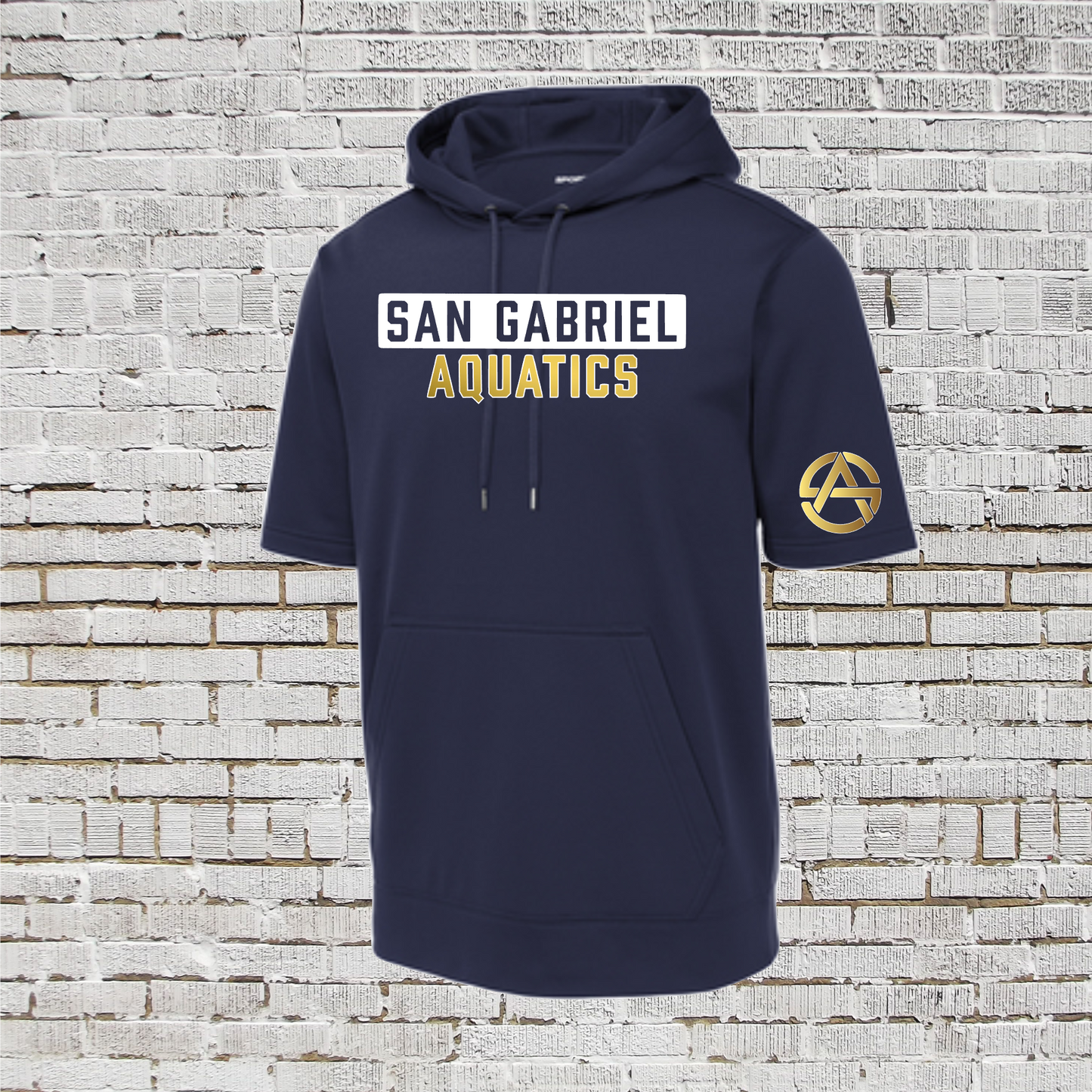 SGA Fleece Hooded Shirt, San Gabriel Aquatics Short Sleeve Hoodie, San Gabriel Aquatics Spiritwear