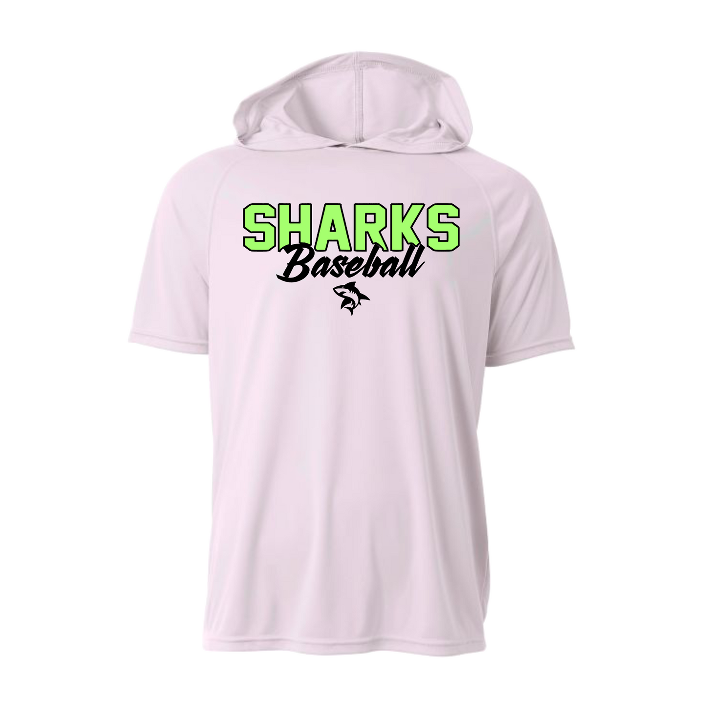 White Sharks Baseball Short Sleeve Hooded Tee