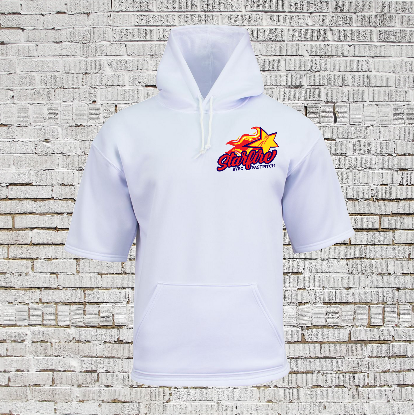 Short Sleeve Fleece Hoodie Starfire Fastpitch, Starfire Hooded Tee, Starfire Softball Sweatshirt