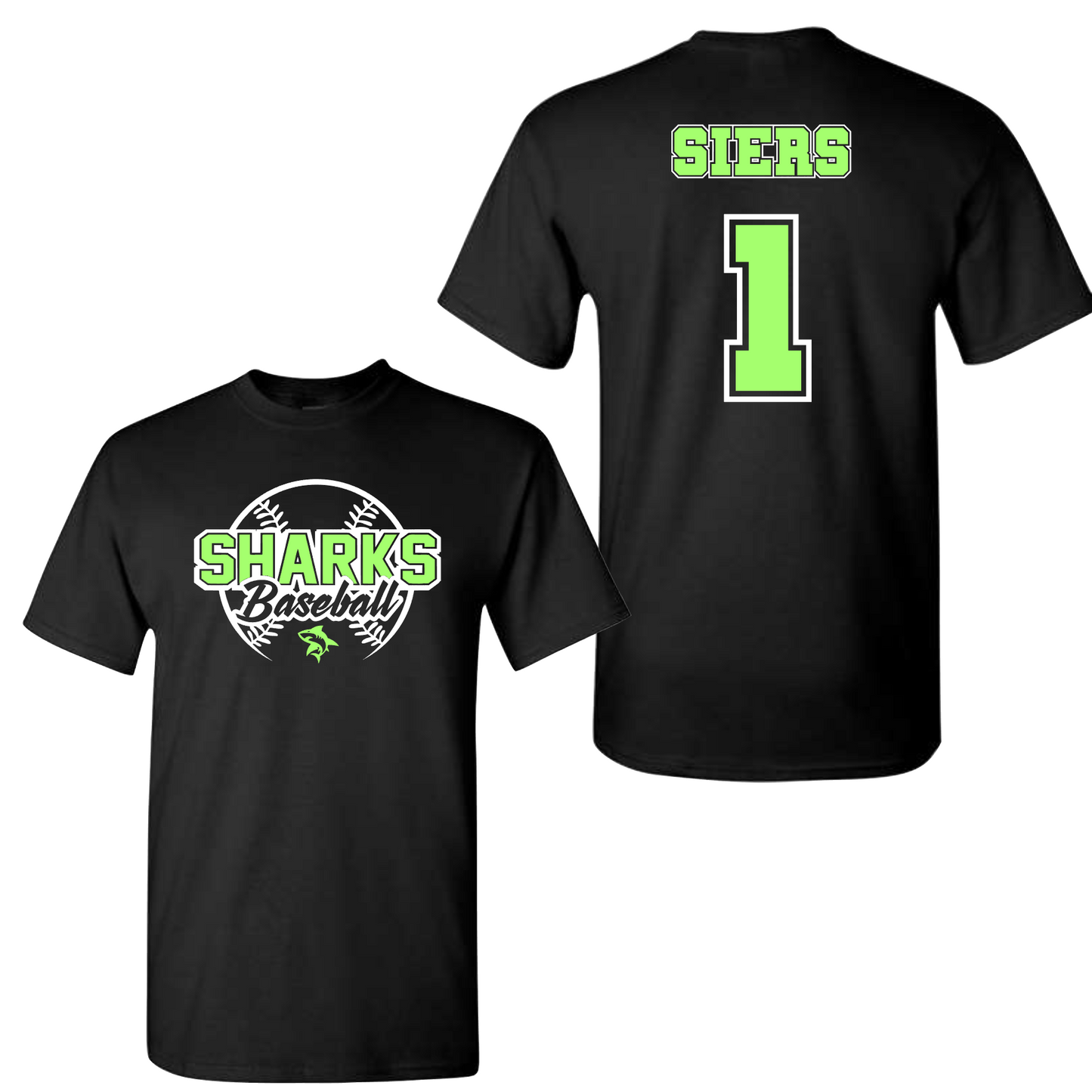 Sharks Baseball Personalized Practice Tee
