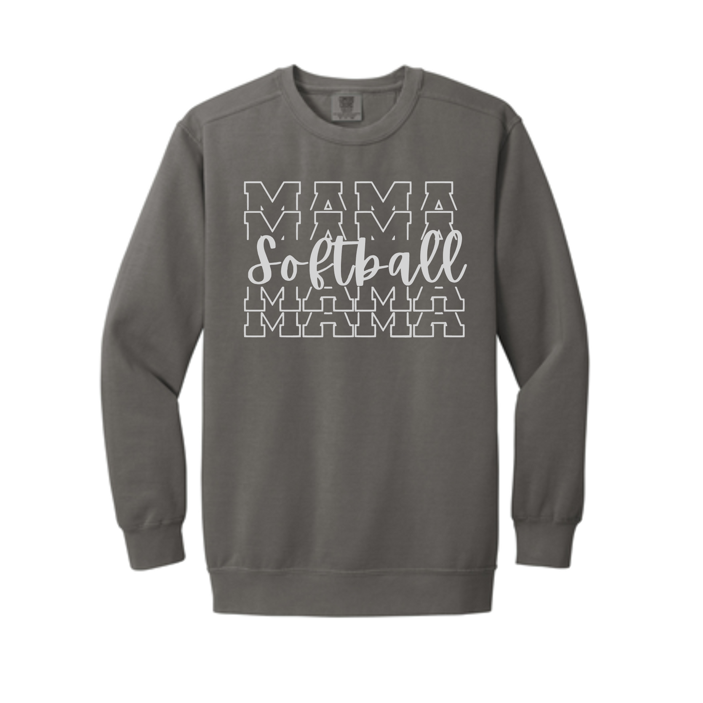 Softball Mama Sweatshirt, Gray Softball Mama Crewneck Sweatshirt, Softball Sweatshirt