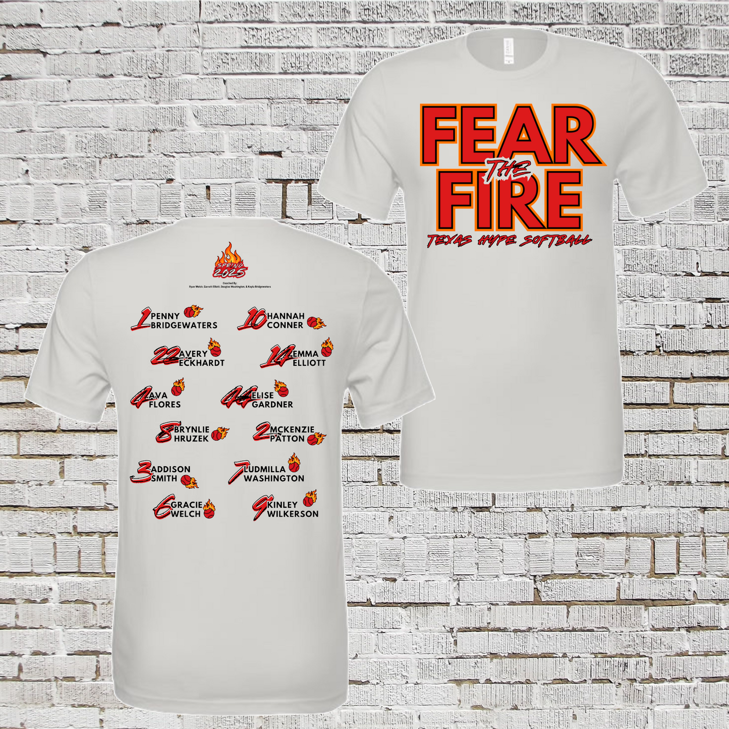 Spring 2025 Roster Texas Hype Tshirt, Hype Fire Spirit Wear, Texas Hype Softball Tee