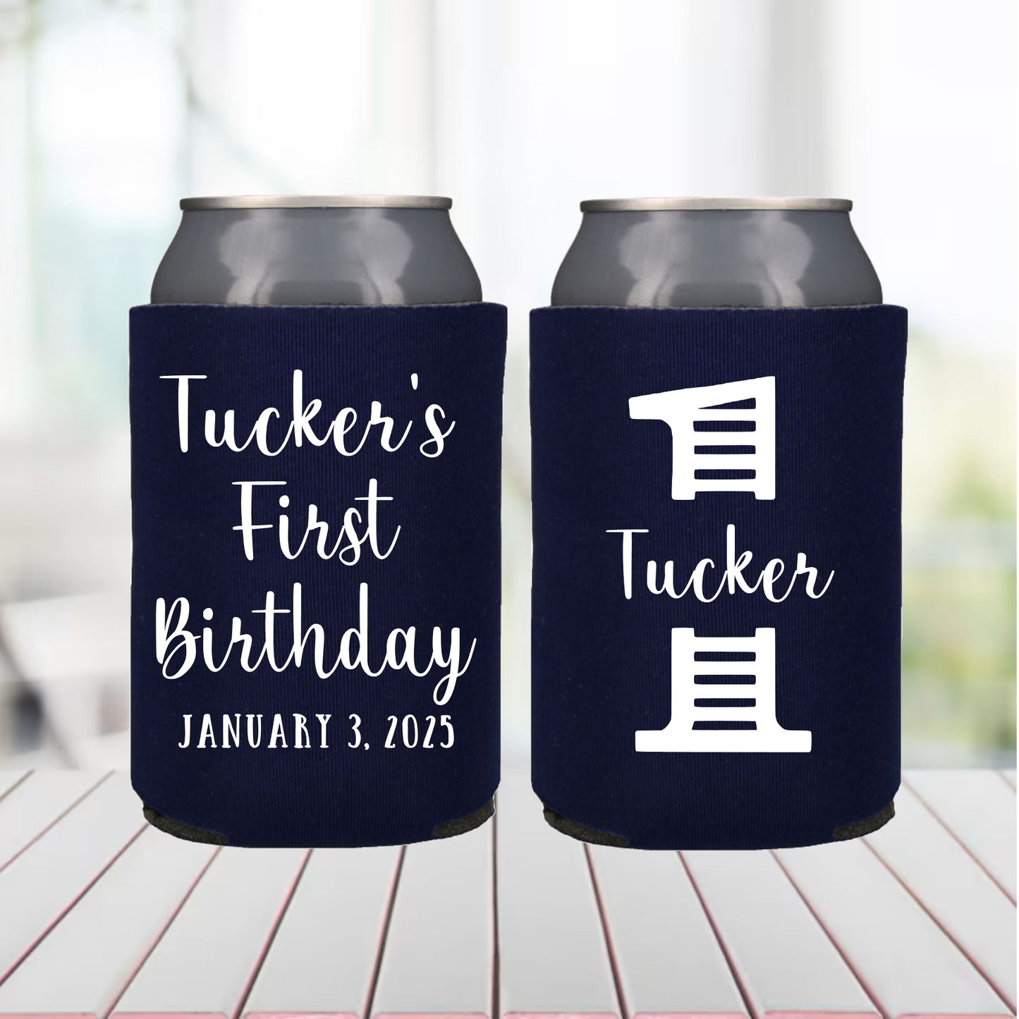 1st Birthday Favors First Birthday Beer Can Coolers Boy's Birthday Party Favors Number 1 Favors for a Little Guy Party Drink Holder