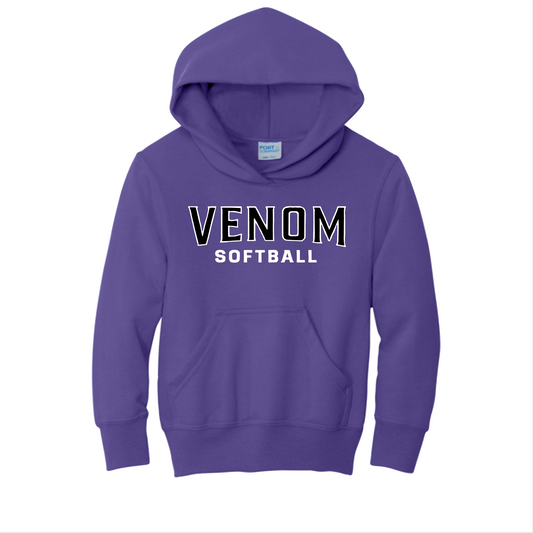 Purple Venom Softball Hoodie, Venom Fastpitch Sweatshirt, Purple Hoodie