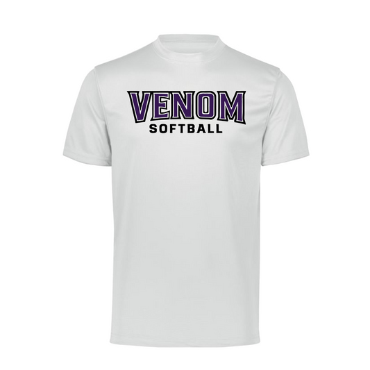 White Venom Softball Shirt, Venom Fastpitch Tee, Venom Softball Spiritwear