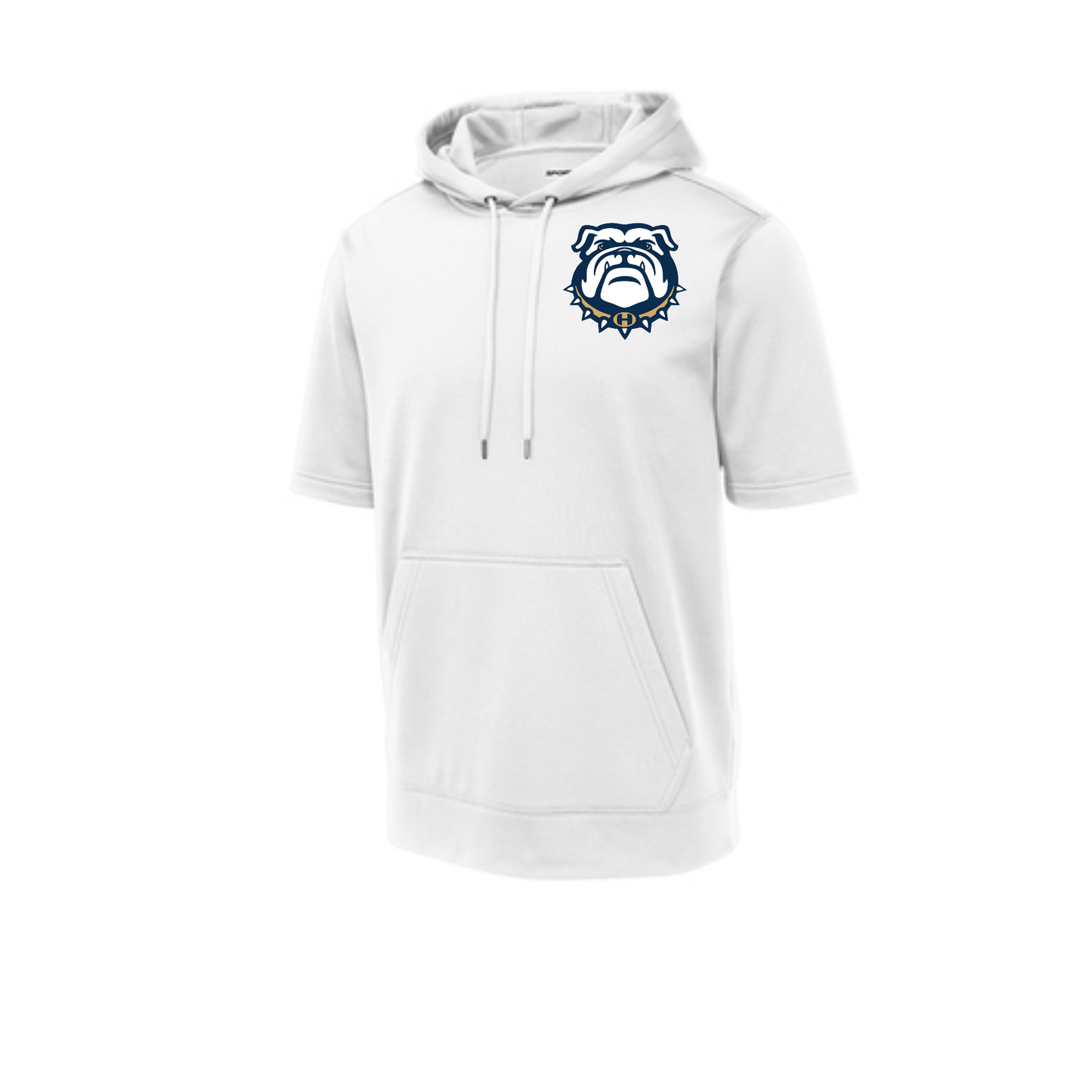 White Short Sleeve Bulldogs Hoodie, Hernandez Bulldogs Spirit Wear, Bulldogs Short Sleeve Hoodie