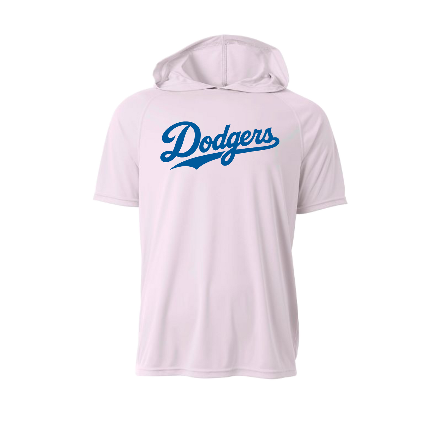 White Leander Dodgers Short Sleeve Hooded Shirt | Team Hooded Tee