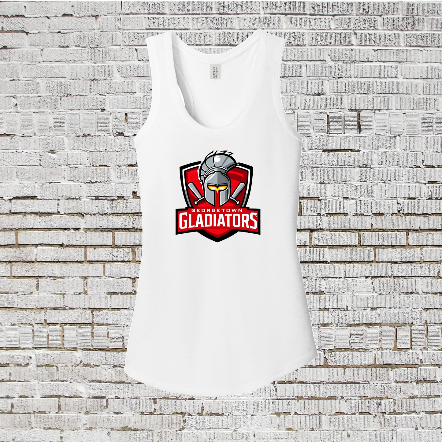 Georgetown Gladiators Baseball Tank Top, Gladiators Baseball Tee, Gladiators White Tank, Gladiators Womens Shirt