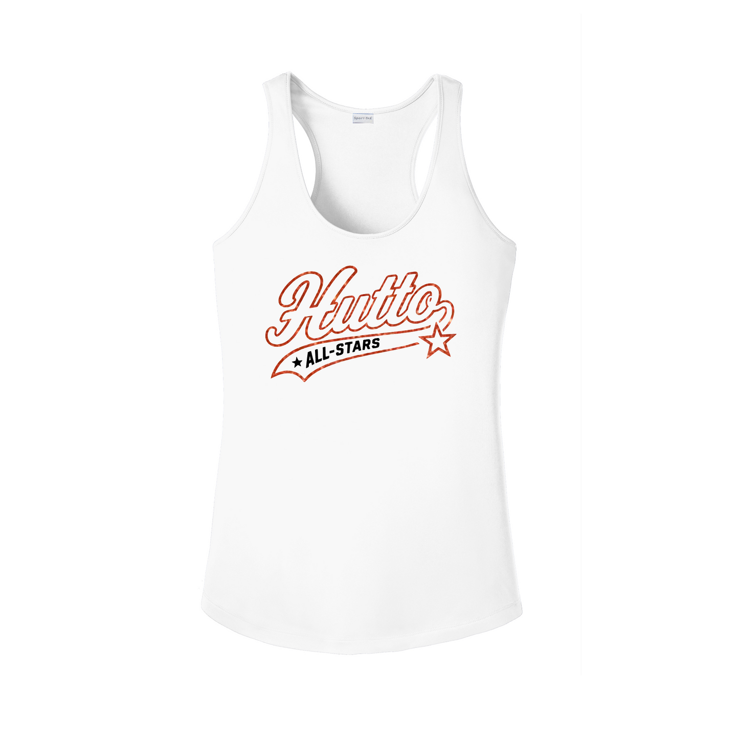 White Glitter Hutto All-Stars Performance Racerback Tank