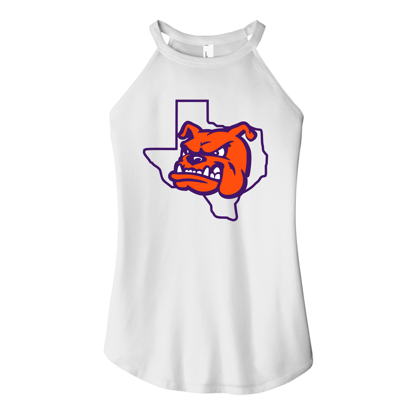 Womens White Rocker Tank Top – Texas Bulldogs Logo - Texas Bulldogs Tank