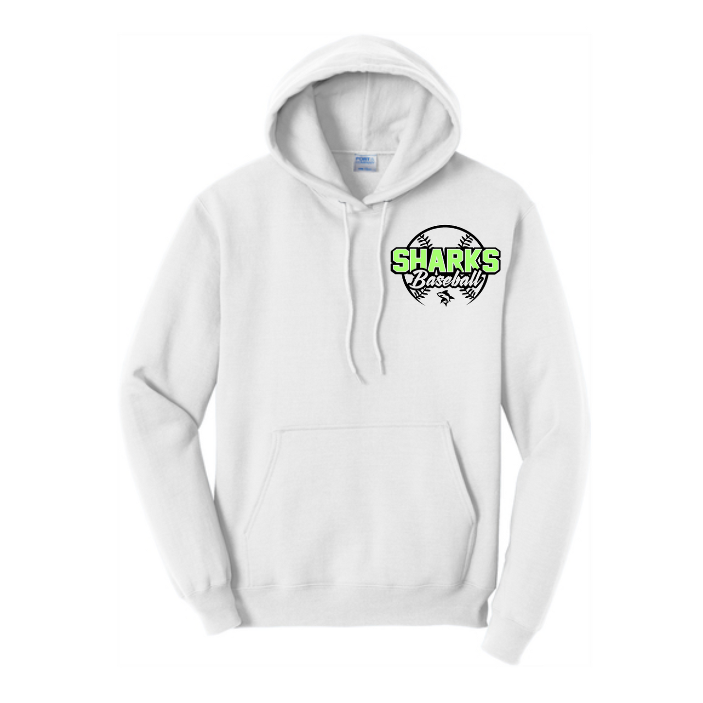 Sharks Baseball Hoodie, White Sharks Hoodie, Sharks Baseball Sweatshirt
