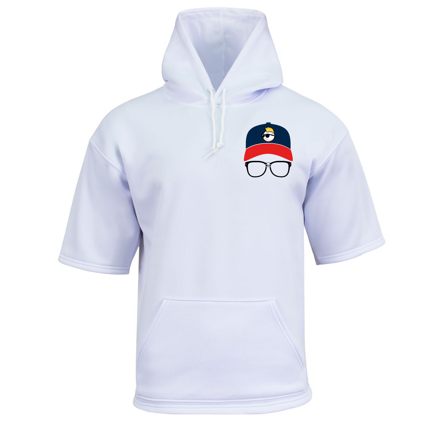 Short Sleeve White Fleece Hooded Sweatshirt – Wild Things Logo | Athletic Team Hoodie