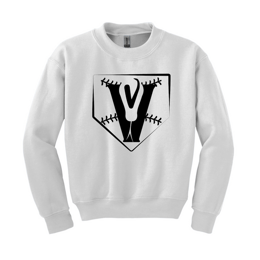 White Venom Fleece, Venom Softball Sweatshirt, White Crewneck Sweatshirt
