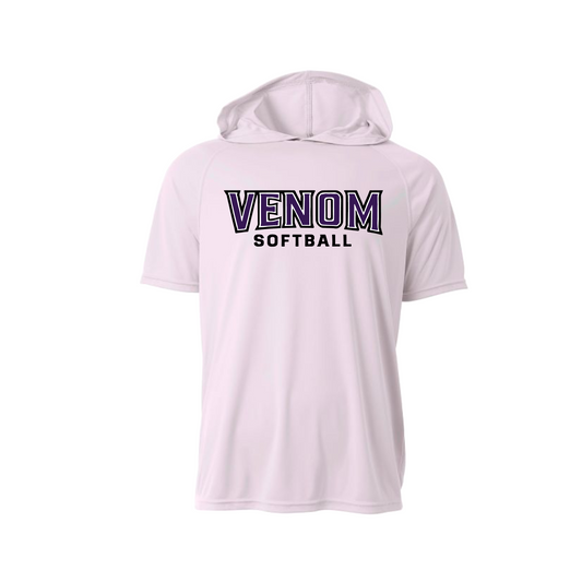 White Hooded Venom Shirt, Venom Fastpitch Hooded Tee, Venom Softball Spiritwear