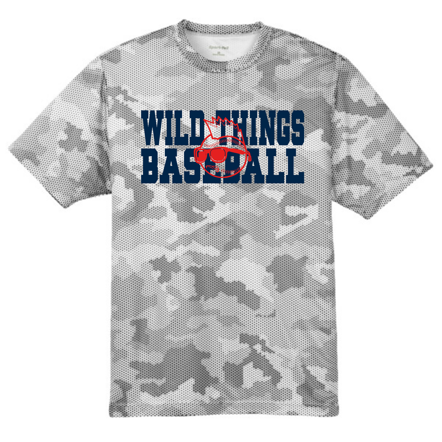 White Wild Things Camo Hex Tee, Wild Things Baseball Tshirt