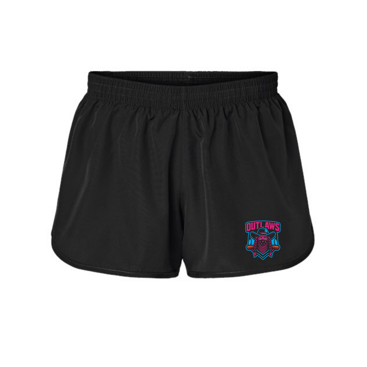Black Outlaws Softball Women's Athletic Shorts | Team Spirit Workout Shorts | Outlaws Softball Apparel