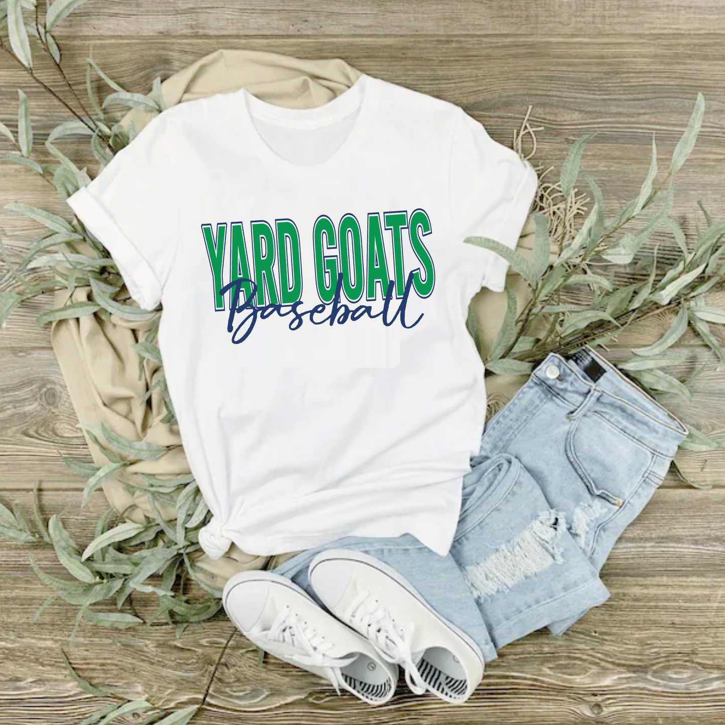 Bella and Canvas Yard Goats Tee, Yard Goats White Shirt, Yard Goats Baseball Tee