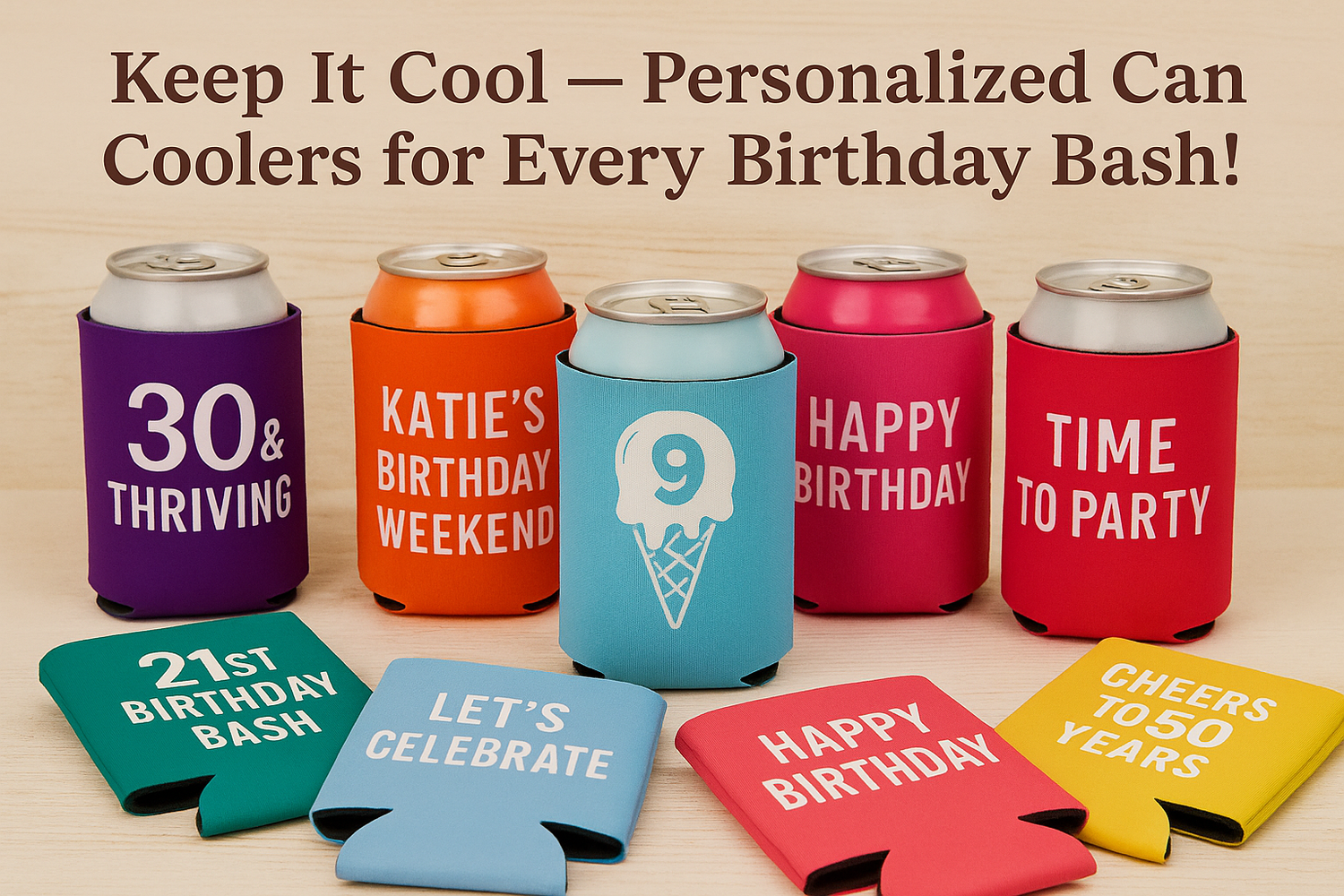 Birthday Can Coolers | Personalized Party Favors & Gifts