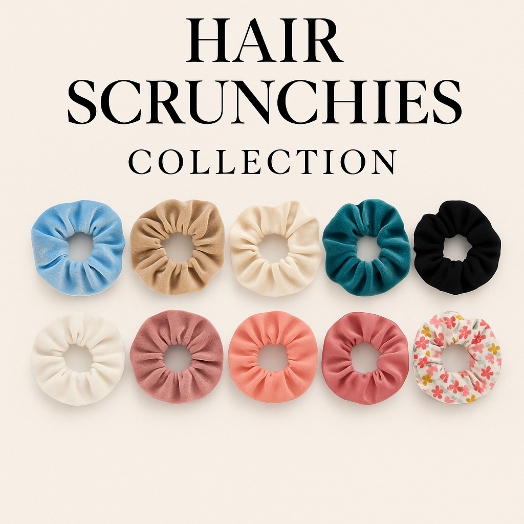 Hair Scrunchies Collection – Velvet, Satin & Everyday Styles
