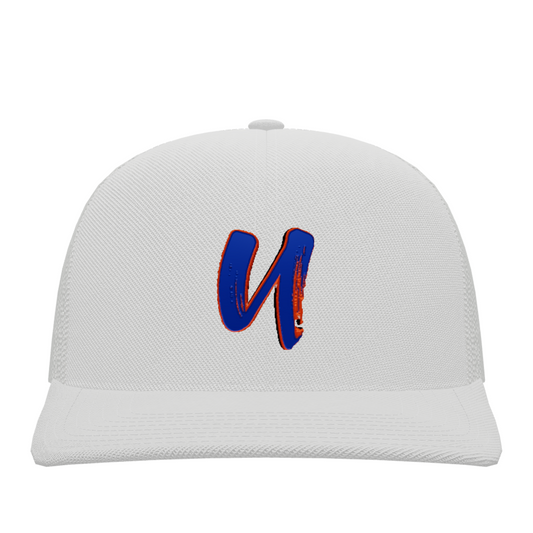 White cap with colorful 'N' logo on a white background