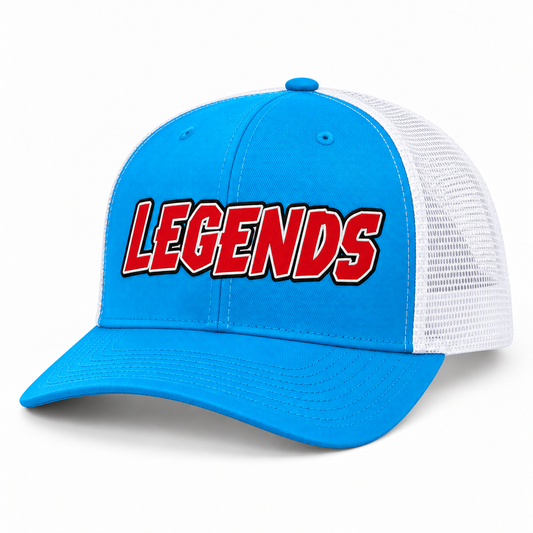 Legends Basketball Trucker Hat – Electric Blue / White