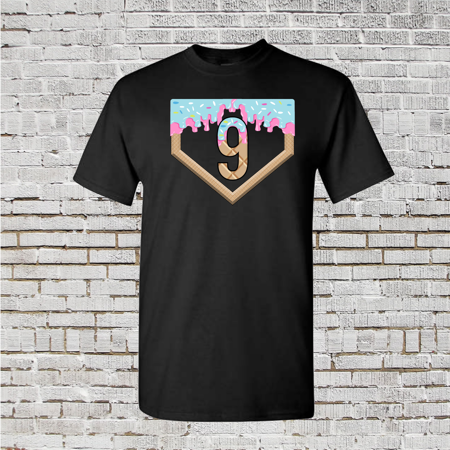 8th Birthday Baseball Shirt Baseball Drip Tshirt Baseball Birthday Shirt Number 8 Ice Cream Shirt Black Ice Cream Shirt 8 Baseball Number