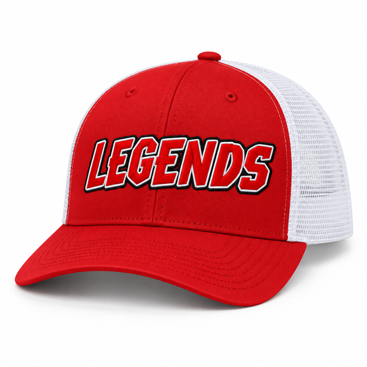 Legends Basketball Trucker Hat – Red / White