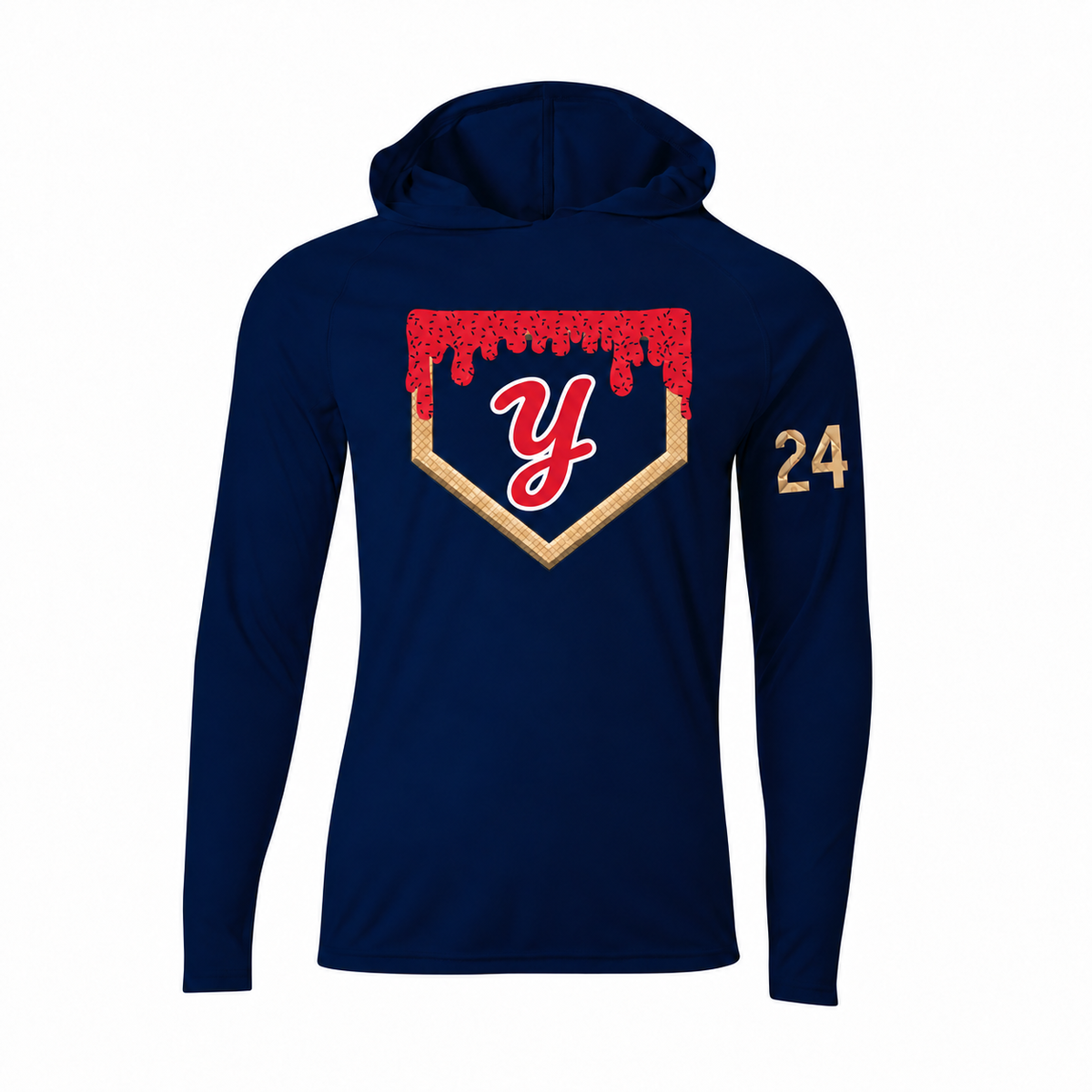 Yardbirds Navy Drip Home Plate Hooded Tee