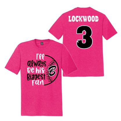 Bombers Biggest Fan Shirt, GTX Bombers Baseball Mothers Day Shirt, Bombers Baseball Tee, Fuschia Bombers Baseball Shirt