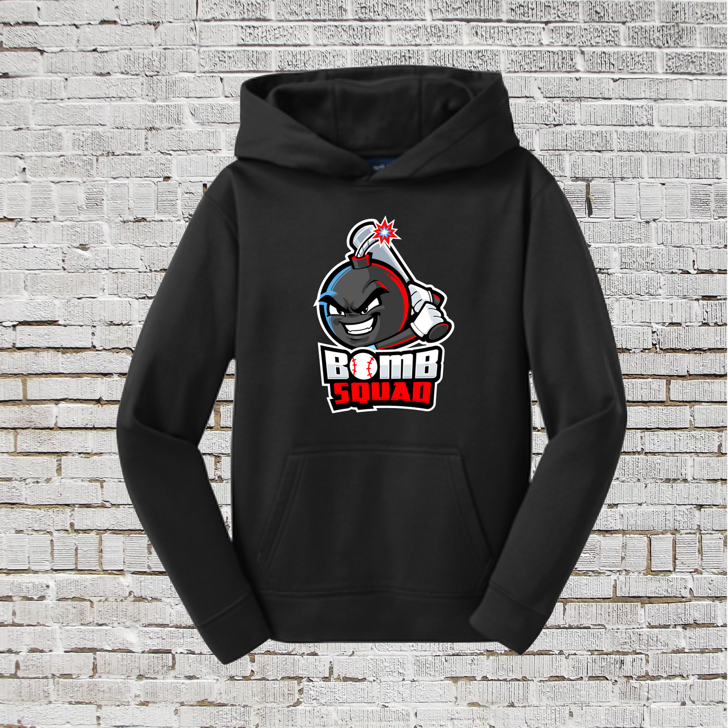 Black Bomb Squad Baseball Hoodie, Baseball Bomb Squad Sweatshirt, Bomb Squad Baseball Spiritwear