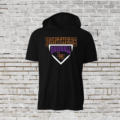 Short Sleeve Liberty Hill Baseball Hoodie Tee, Panthers Baseball Spirit Wear, Liberty Hill Panthers Hoodie