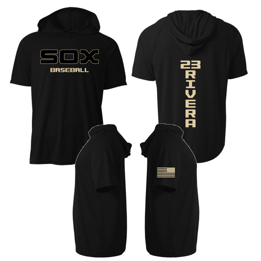 CTX Sox Hooded Shirt, CTX Sox Logo Short Sleeve Hoodie, Sox Baseball Hoodie Tshirt