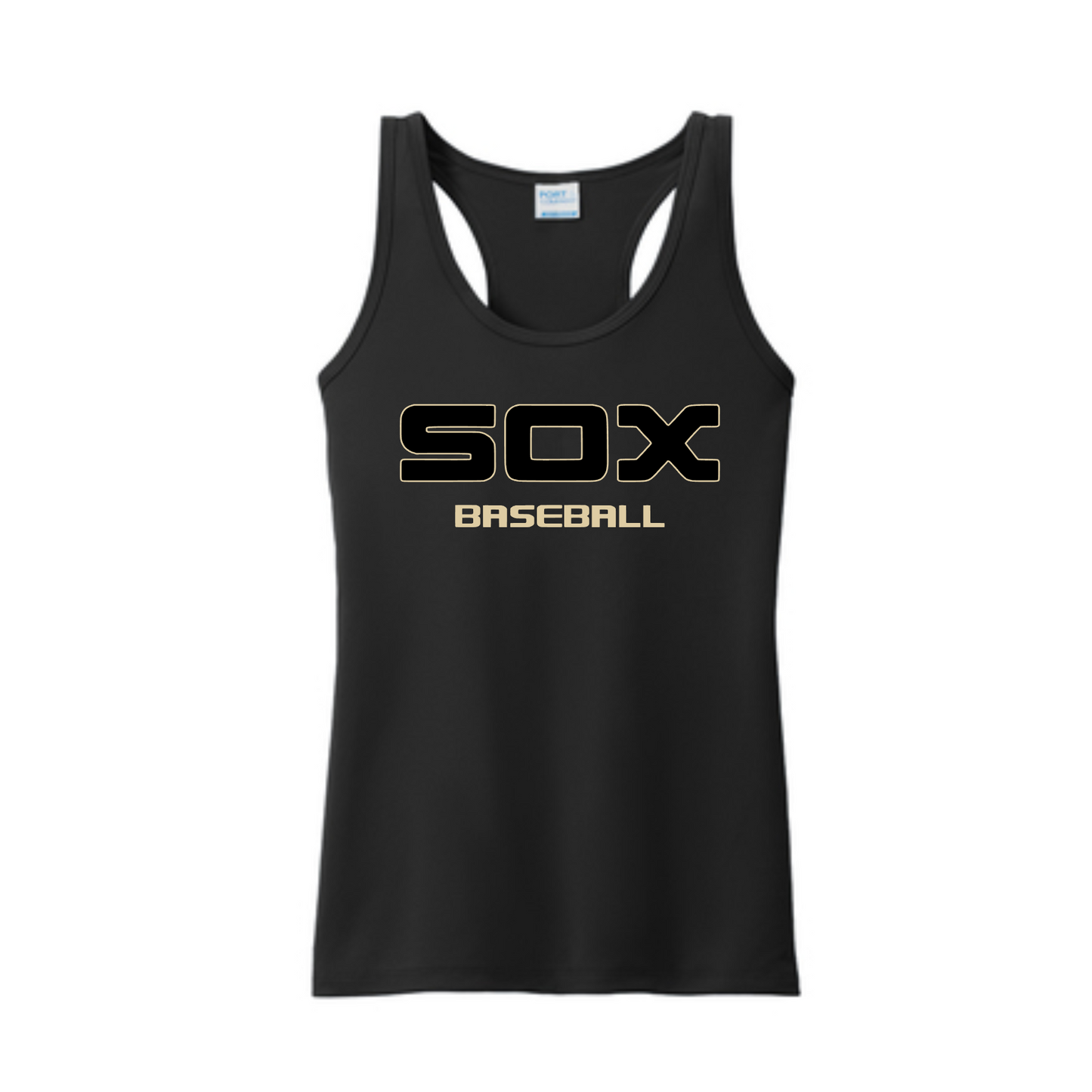 Sox Baseball White Tank Top, Women's Sox Baseball Tank, Black Sox Tank Top, Sox Baseball Shirt