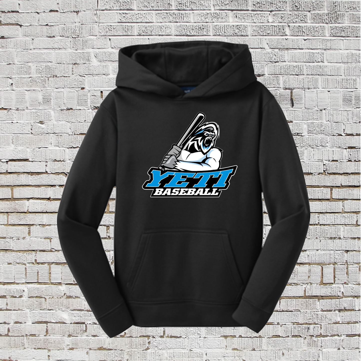 Black Yeti Baseball Hoodie, Baseball Yeti Sweatshirt, Yeti Baseball Spiritwear