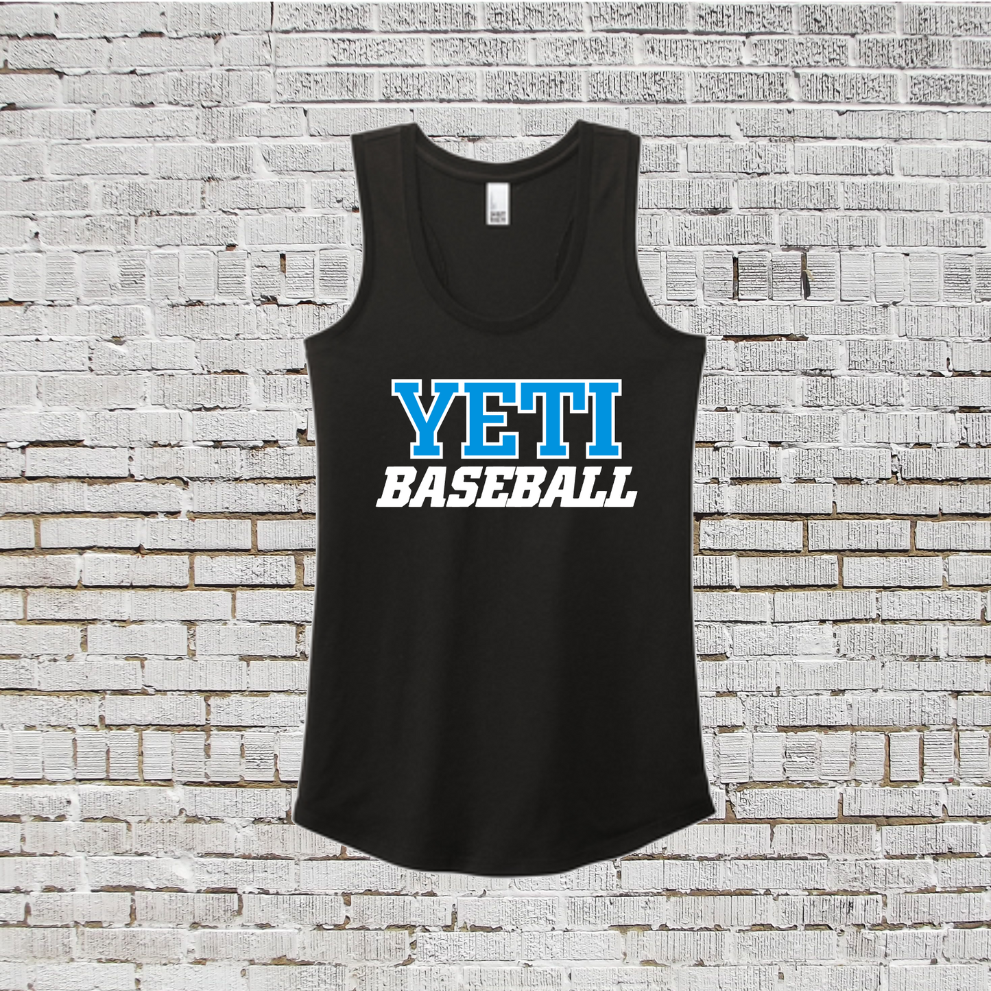 Yeti Baseball Tank Top, Yeti Baseball Tee, Yeti White Tank, Yeti Womens Shirt