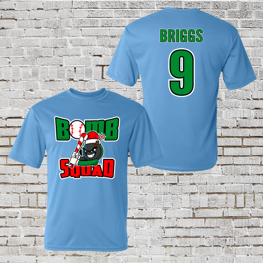 Bomb Squad Blue Santa Jersey Shirt, Bomb Squad Christmas Jersey, Blue Santa Drifit