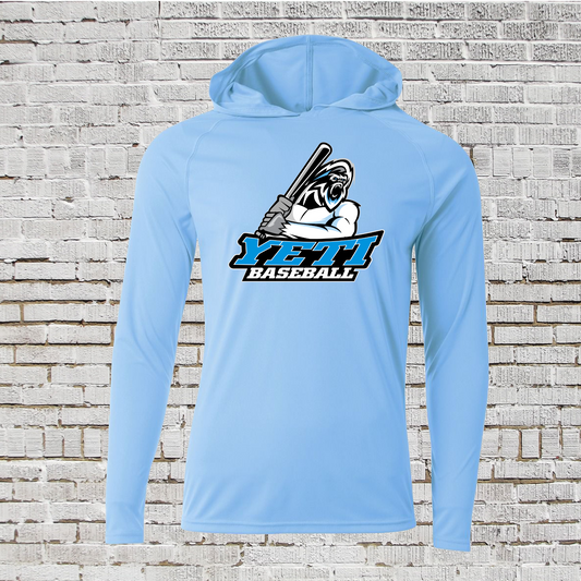 Yeti Baseball Hoodie Tee, Yeti Baseball Spirit Wear, Yeti Baseball Long Sleeve Hoodie