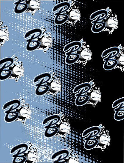 Georgetown Bombers Baseball 2 Sided Velveteen Blanket, Custom Player Sports Blanket, Player Name and Number  Minky Blanket