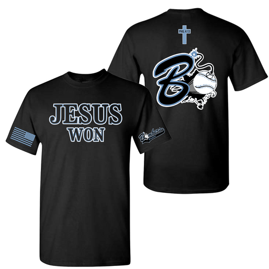 Jesus Won Bombers Graphic Tee – Faith Streetwear Christian Shirt