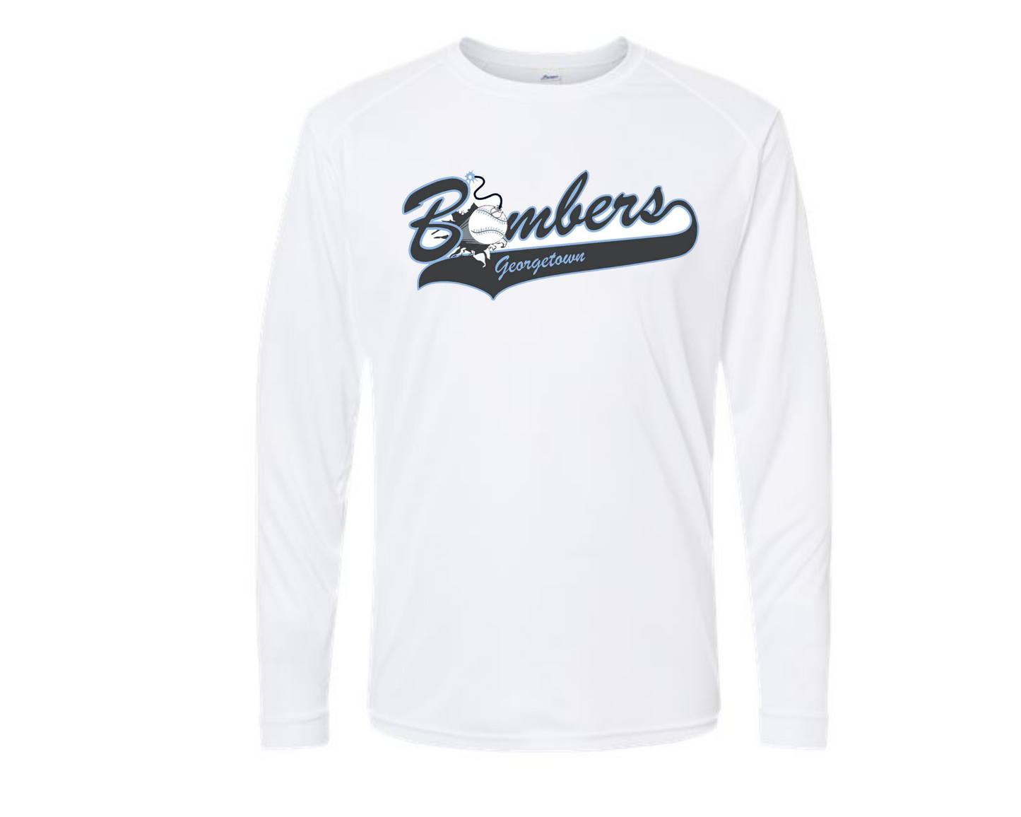 White Classic Bombers Logo Shirt, Georgetown Bombers Logo Tee