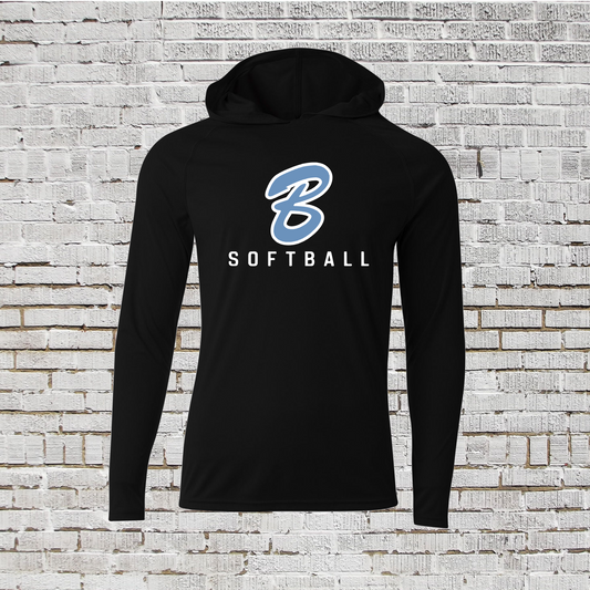 Bombers Softball Black Long Sleeve Hooded Shirt – Performance Softball Hoodie