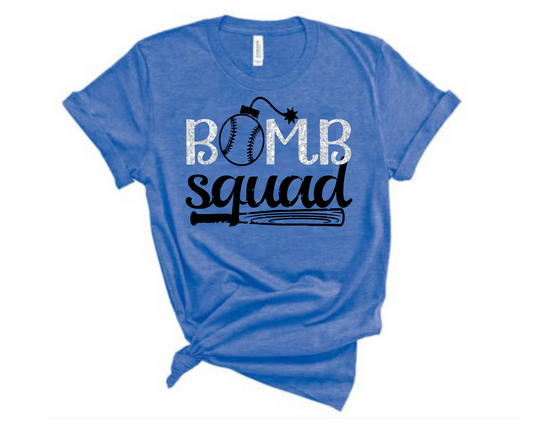 Bomb Squad Tshirt, Heather Columbia Blue Bella and Canvas Bombers Tshirt, Georgetown Bombers Tee, Bombers Script Tee