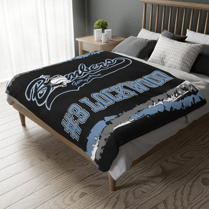 Georgetown Bombers Baseball 2 Sided Velveteen Blanket, Custom Player Sports Blanket, Player Name and Number  Minky Blanket