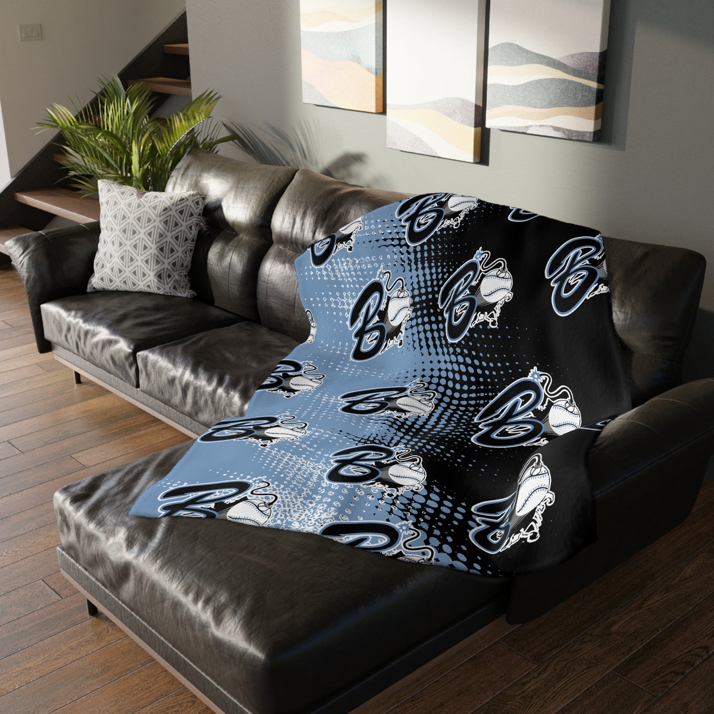 Georgetown Bombers Baseball 2 Sided Velveteen Blanket, Custom Player Sports Blanket, Player Name and Number  Minky Blanket