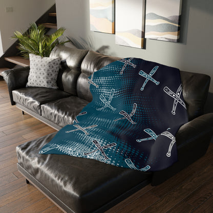 Stix Clubhouse Softball 2 Sided Velveteen Blanket, Custom Player Sports Blanket, Player Name and Number  Minky Blanket