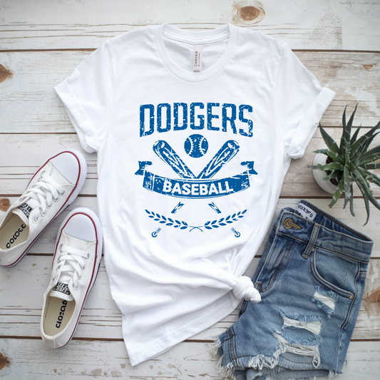 Leander Dodgers White Spirit Tee – Bella and Canvas Cotton Tee
