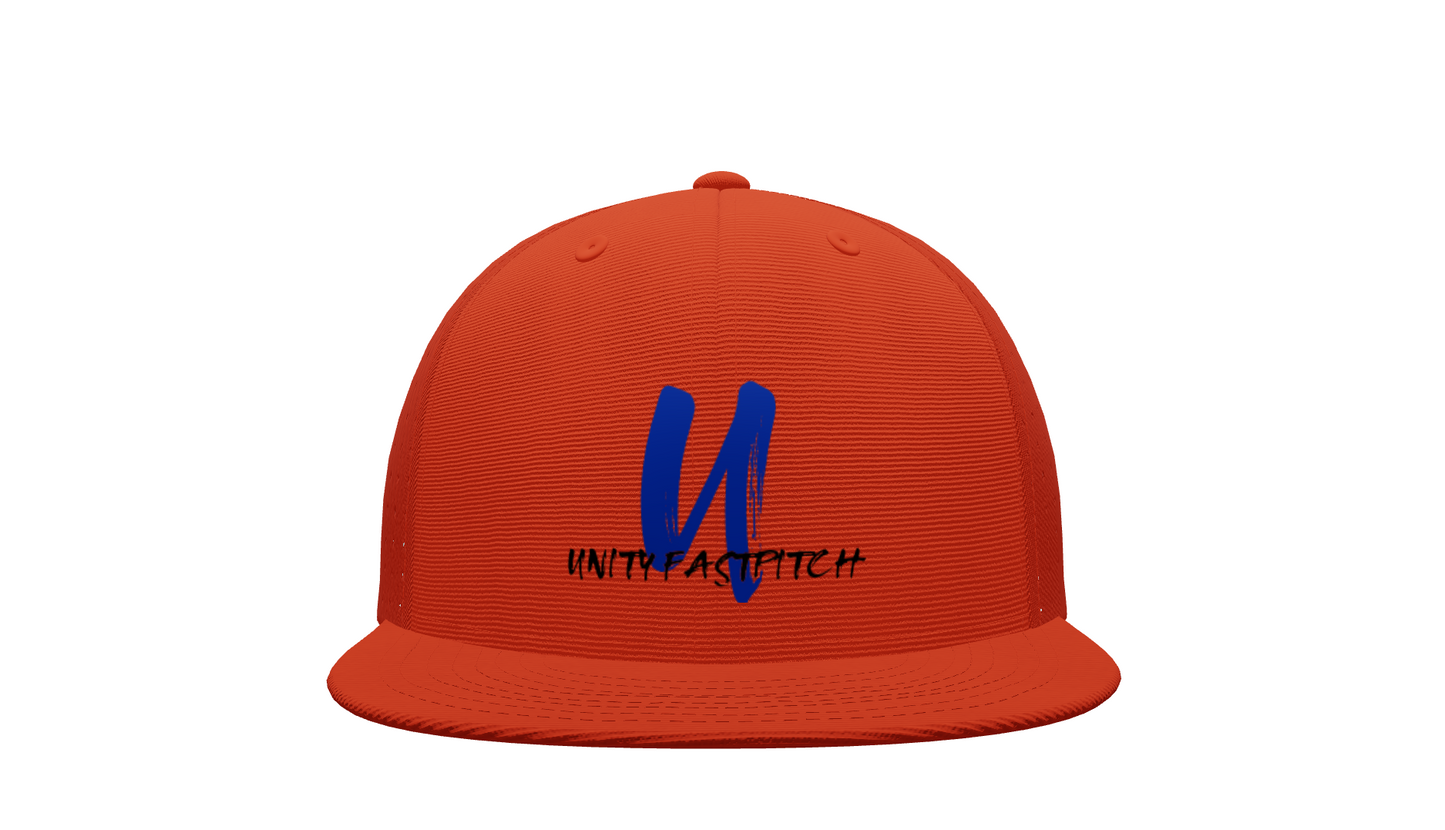 **PRE ORDER** Orange Unity Fastpitch F3 Performance Hat – Moisture-Wicking, Full-Profile Flexfit®