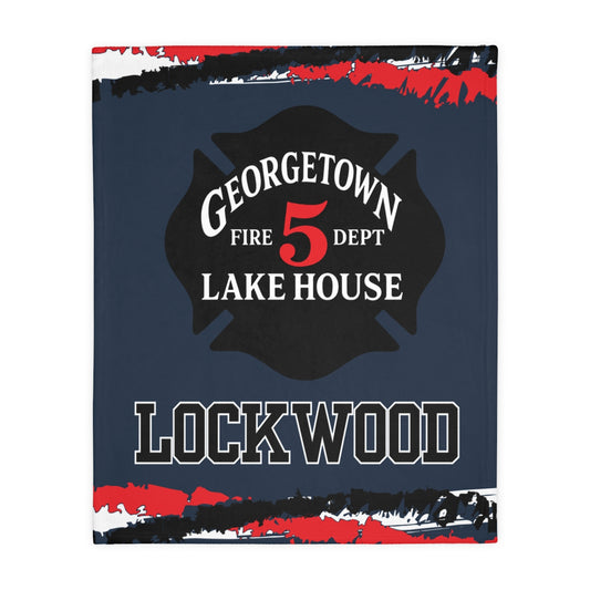 Georgetown Fire Department 2 Sided Velveteen Blanket, Custom Name Blanket